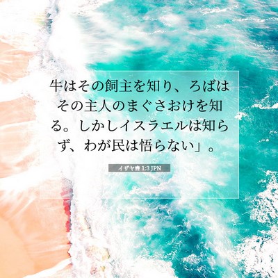 Picture 07 - イザヤ書 1:3 JPN - 牛はその飼主を知り、ろばはその主 - Bible Verse Picture