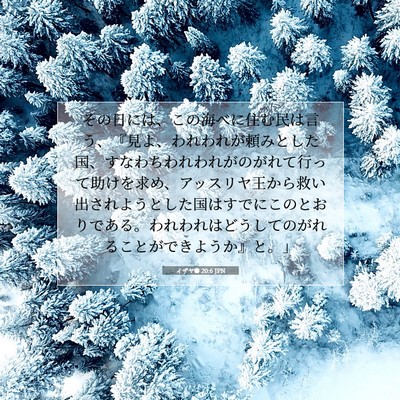 Picture 07 - イザヤ書 20:6 JPN - その日には、この海べに住む民は言 - Bible Verse Picture