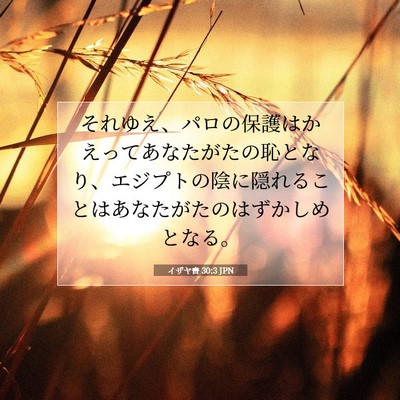 Picture 07 - イザヤ書 30:3 JPN - それゆえ、パロの保護はかえってあ - Bible Verse Picture