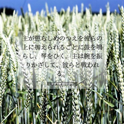 Picture 07 - イザヤ書 30:32 JPN - 主が懲らしめのつえを彼らの上に加 - Bible Verse Picture