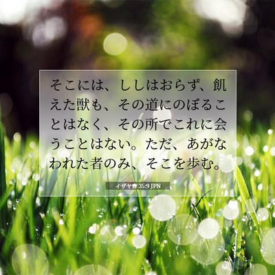 Picture 07 - イザヤ書 35:9 JPN - そこには、ししはおらず、飢えた獣 - Bible Verse Picture