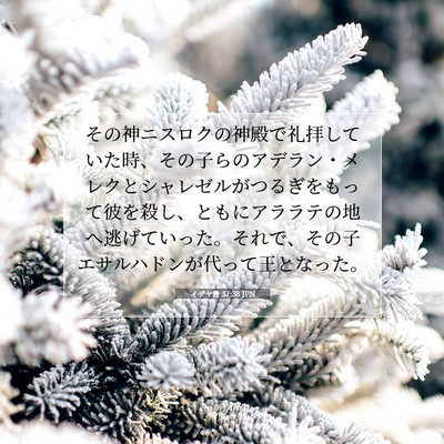 Picture 07 - イザヤ書 37:38 JPN - その神ニスロクの神殿で礼拝してい - Bible Verse Picture
