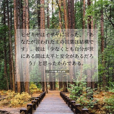 Picture 07 - イザヤ書 39:8 JPN - ヒゼキヤはイザヤに言った、「あな - Bible Verse Picture