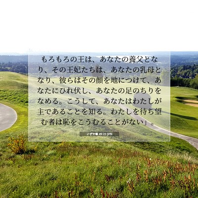Picture 07 - イザヤ書 49:23 JPN - もろもろの王は、あなたの養父とな - Bible Verse Picture