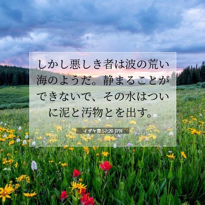 Picture 07 - イザヤ書 57:20 JPN - しかし悪しき者は波の荒い海のよう - Bible Verse Picture
