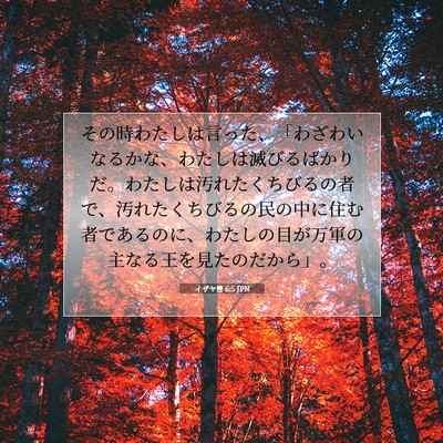 Picture 07 - イザヤ書 6:5 JPN - その時わたしは言った、「わざわい - Bible Verse Picture