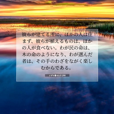 Picture 07 - イザヤ書 65:22 JPN - 彼らが建てる所に、ほかの人は住ま - Bible Verse Picture