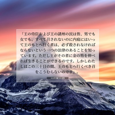 Picture 07 - エステル記 4:11 JPN - 「王の侍臣および王の諸州の民は皆 - Bible Verse Picture