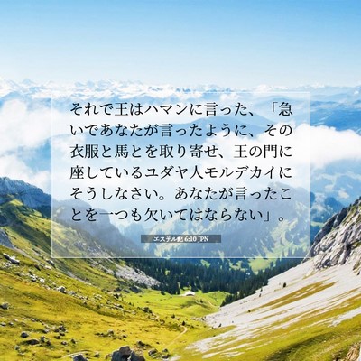 Picture 07 - エステル記 6:10 JPN - それで王はハマンに言った、「急い - Bible Verse Picture