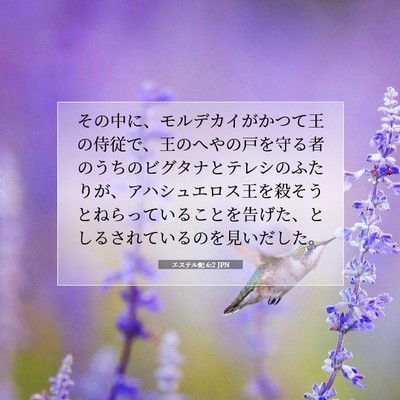Picture 07 - エステル記 6:2 JPN - その中に、モルデカイがかつて王の - Bible Verse Picture