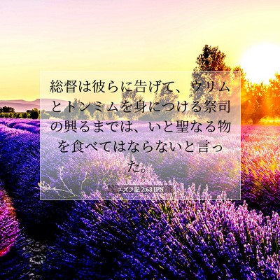 Picture 07 - エズラ記 2:63 JPN - 総督は彼らに告げて、ウリムとトン - Bible Verse Picture