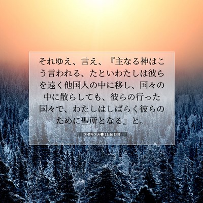 Picture 07 - エゼキエル書 11:16 JPN - それゆえ、言え、『主なる神はこう - Bible Verse Picture