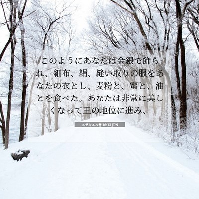 Picture 07 - エゼキエル書 16:13 JPN - このようにあなたは金銀で飾られ、 - Bible Verse Picture
