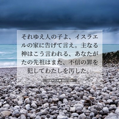 Picture 07 - エゼキエル書 20:27 JPN - それゆえ人の子よ、イスラエルの家 - Bible Verse Picture