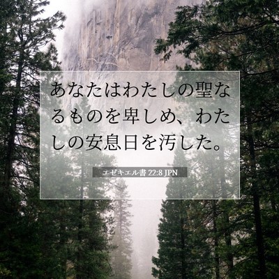 Picture 07 - エゼキエル書 22:8 JPN - あなたはわたしの聖なるものを卑し - Bible Verse Picture