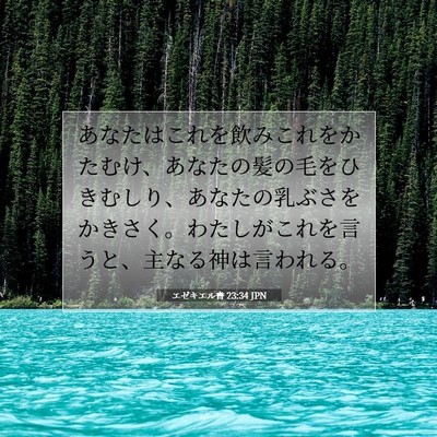 Picture 07 - エゼキエル書 23:34 JPN - あなたはこれを飲みこれをかたむけ - Bible Verse Picture