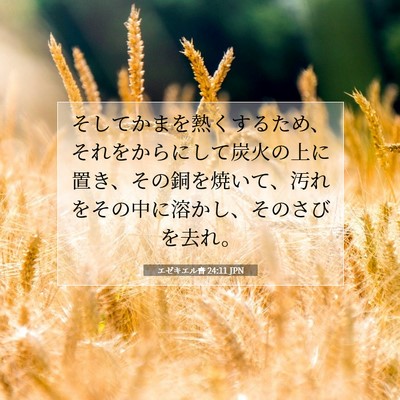 Picture 07 - エゼキエル書 24:11 JPN - そしてかまを熱くするため、それを - Bible Verse Picture