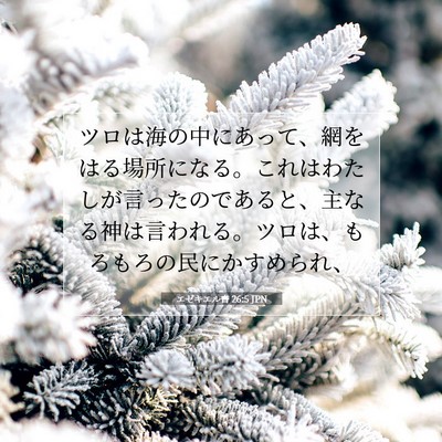Picture 07 - エゼキエル書 26:5 JPN - ツロは海の中にあって、網をはる場 - Bible Verse Picture
