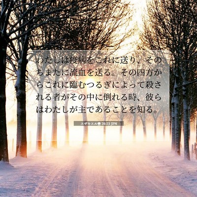 Picture 07 - エゼキエル書 28:23 JPN - わたしは疫病をこれに送り、そのち - Bible Verse Picture