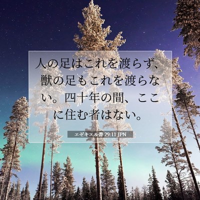 Picture 07 - エゼキエル書 29:11 JPN - 人の足はこれを渡らず、獣の足もこ - Bible Verse Picture