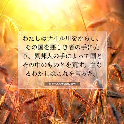 Picture 07 - エゼキエル書 30:12 JPN - わたしはナイル川をからし、その国 - Bible Verse Picture
