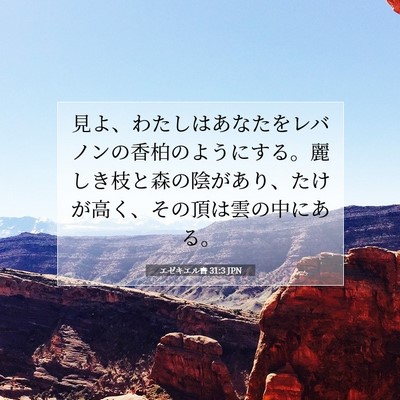 Picture 07 - エゼキエル書 31:3 JPN - 見よ、わたしはあなたをレバノンの - Bible Verse Picture
