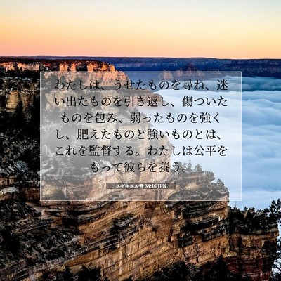 Picture 07 - エゼキエル書 34:16 JPN - わたしは、うせたものを尋ね、迷い - Bible Verse Picture