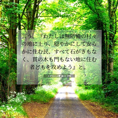 Picture 07 - エゼキエル書 38:11 JPN - 言う、『わたしは無防備の村々の地 - Bible Verse Picture