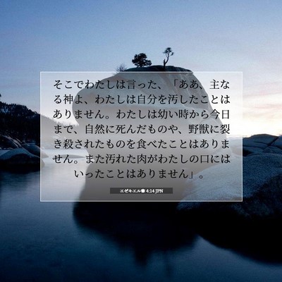 Picture 07 - エゼキエル書 4:14 JPN - そこでわたしは言った、「ああ、主 - Bible Verse Picture
