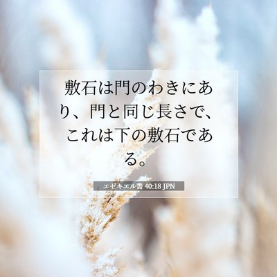 Picture 07 - エゼキエル書 40:18 JPN - 敷石は門のわきにあり、門と同じ長 - Bible Verse Picture