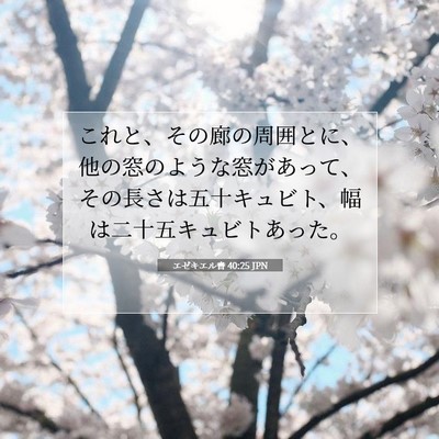 Picture 07 - エゼキエル書 40:25 JPN - これと、その廊の周囲とに、他の窓 - Bible Verse Picture