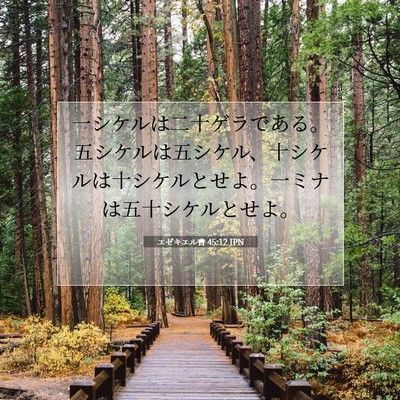 Picture 07 - エゼキエル書 45:12 JPN - 一シケルは二十ゲラである。五シケ - Bible Verse Picture
