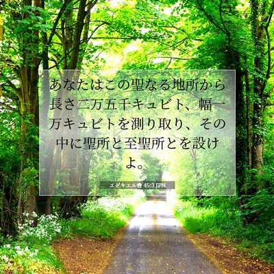 Picture 07 - エゼキエル書 45:3 JPN - あなたはこの聖なる地所から長さ二 - Bible Verse Picture