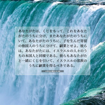 Picture 07 - エゼキエル書 47:22 JPN - あなたがたは、くじをもって、これ - Bible Verse Picture