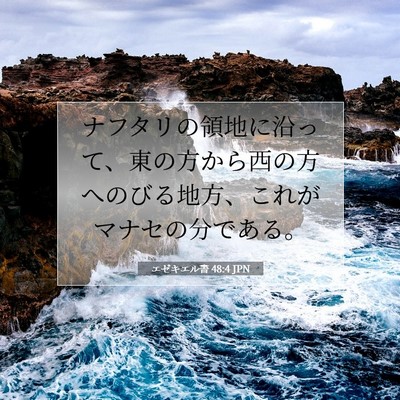 Picture 07 - エゼキエル書 48:4 JPN - ナフタリの領地に沿って、東の方か - Bible Verse Picture
