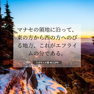Picture 07 - エゼキエル書 48:5 JPN - マナセの領地に沿って、東の方から - Bible Verse Picture