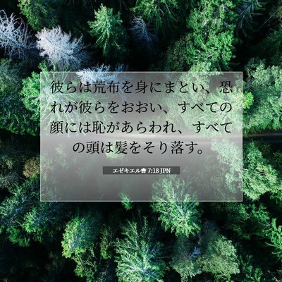 Picture 07 - エゼキエル書 7:18 JPN - 彼らは荒布を身にまとい、恐れが彼 - Bible Verse Picture