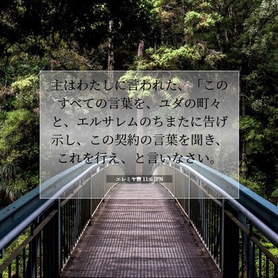 Picture 07 - エレミヤ書 11:6 JPN - 主はわたしに言われた、「このすべ - Bible Verse Picture