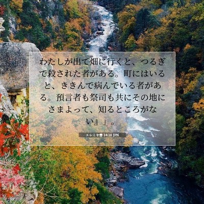 Picture 07 - エレミヤ書 14:18 JPN - わたしが出て畑に行くと、つるぎで - Bible Verse Picture