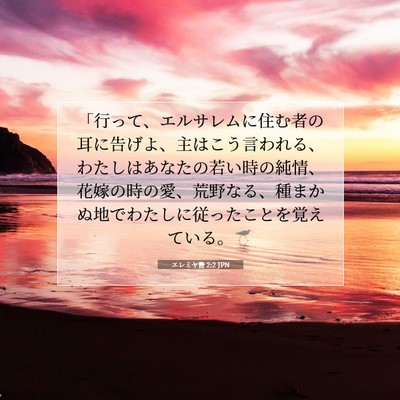 Picture 07 - エレミヤ書 2:2 JPN - 「行って、エルサレムに住む者の耳 - Bible Verse Picture