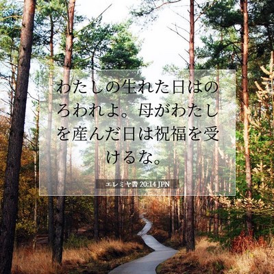 Picture 07 - エレミヤ書 20:14 JPN - わたしの生れた日はのろわれよ。母 - Bible Verse Picture
