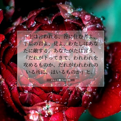 Picture 07 - エレミヤ書 21:13 JPN - 「主は言われる、谷に住む者よ、平 - Bible Verse Picture