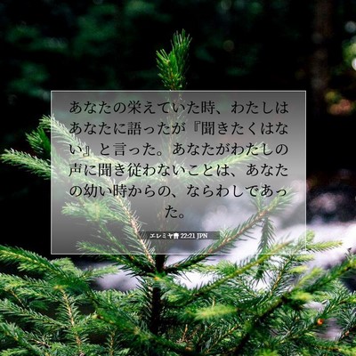Picture 07 - エレミヤ書 22:21 JPN - あなたの栄えていた時、わたしはあ - Bible Verse Picture