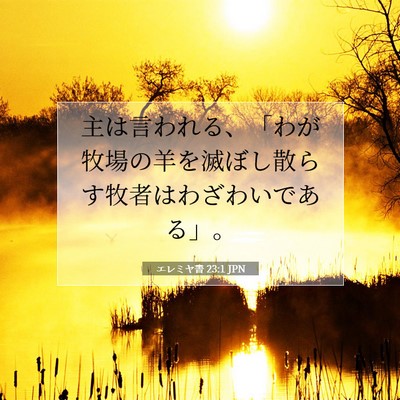 Picture 07 - エレミヤ書 23:1 JPN - 主は言われる、「わが牧場の羊を滅 - Bible Verse Picture