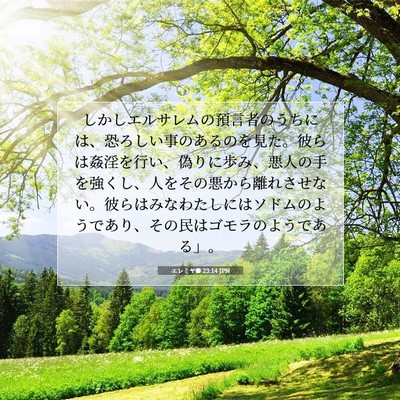 Picture 07 - エレミヤ書 23:14 JPN - しかしエルサレムの預言者のうちに - Bible Verse Picture