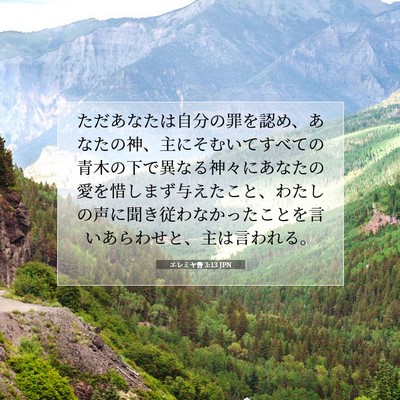 Picture 07 - エレミヤ書 3:13 JPN - ただあなたは自分の罪を認め、あな - Bible Verse Picture