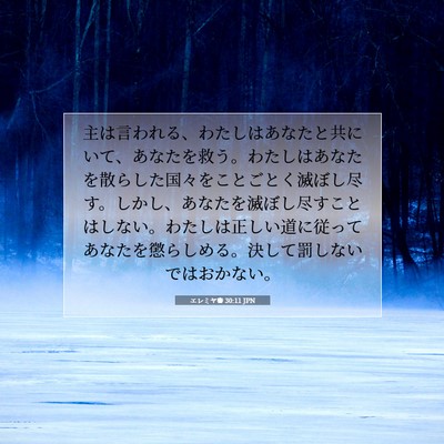 Picture 07 - エレミヤ書 30:11 JPN - 主は言われる、わたしはあなたと共 - Bible Verse Picture