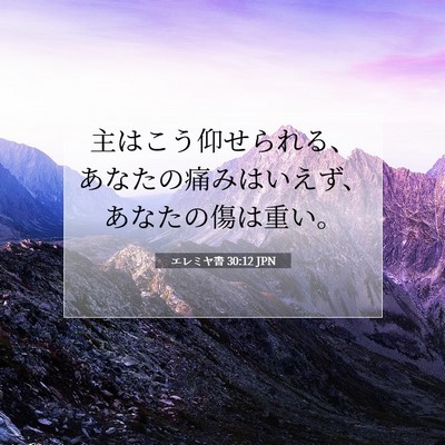 Picture 07 - エレミヤ書 30:12 JPN - 主はこう仰せられる、あなたの痛み - Bible Verse Picture