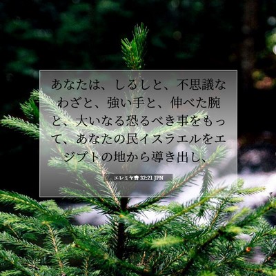 Picture 07 - エレミヤ書 32:21 JPN - あなたは、しるしと、不思議なわざ - Bible Verse Picture