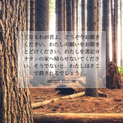 Picture 07 - エレミヤ書 37:20 JPN - 王なるわが君よ、どうぞ今お聞きく - Bible Verse Picture